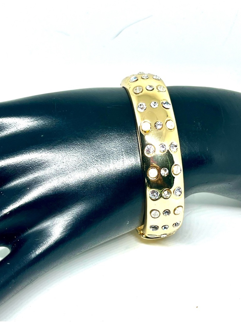 Marilyn Schiff Crystal & Nailhead Cuff Bracelet